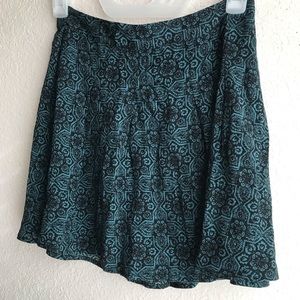 Forever 21 Blue and Black Printed Skirt
